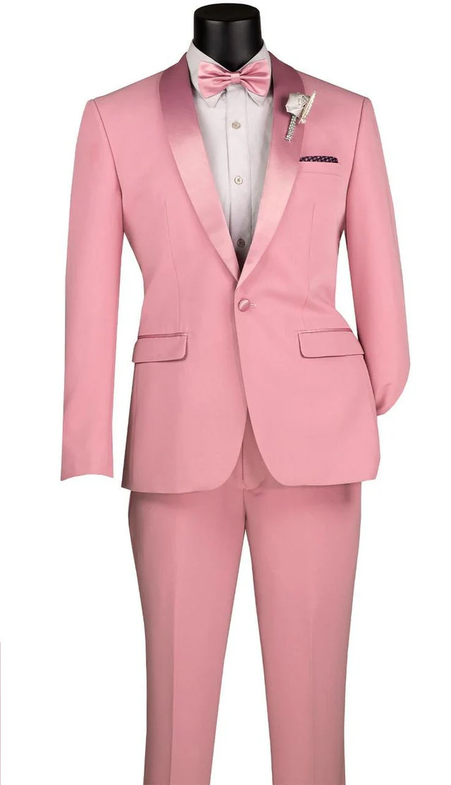 Men’s Rose Pink Tuxedo Suit – Slim Fit 2-Piece Wedding, Prom & Formal Wear Set - Image 7