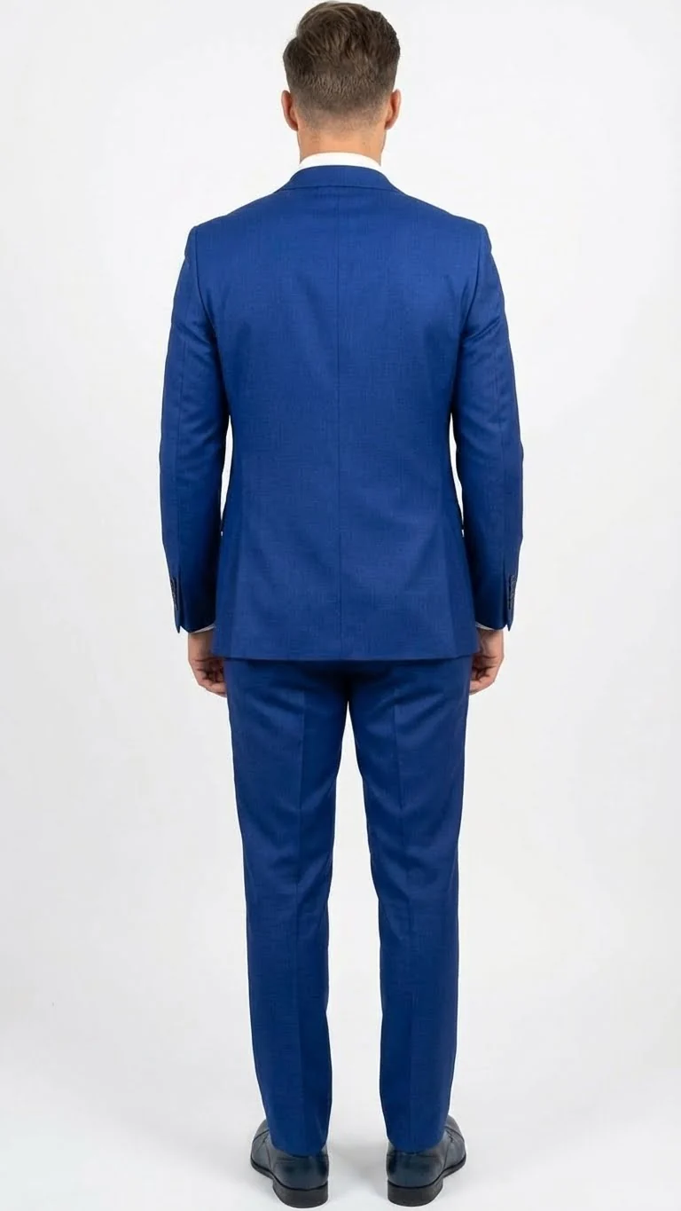 Men’s Royal Blue 3 Piece Suit Set with Vest – Formal Wedding and Party Wear Suit - Saphire Cobalt blue - Image 2