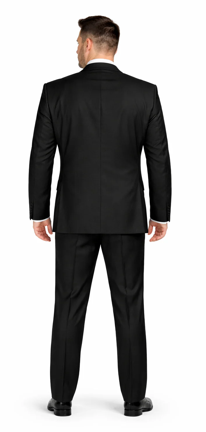 Rossi Man Men's Slim Fit Black Suit – Double-Breasted Vest, Elegant Formalwear - Image 2