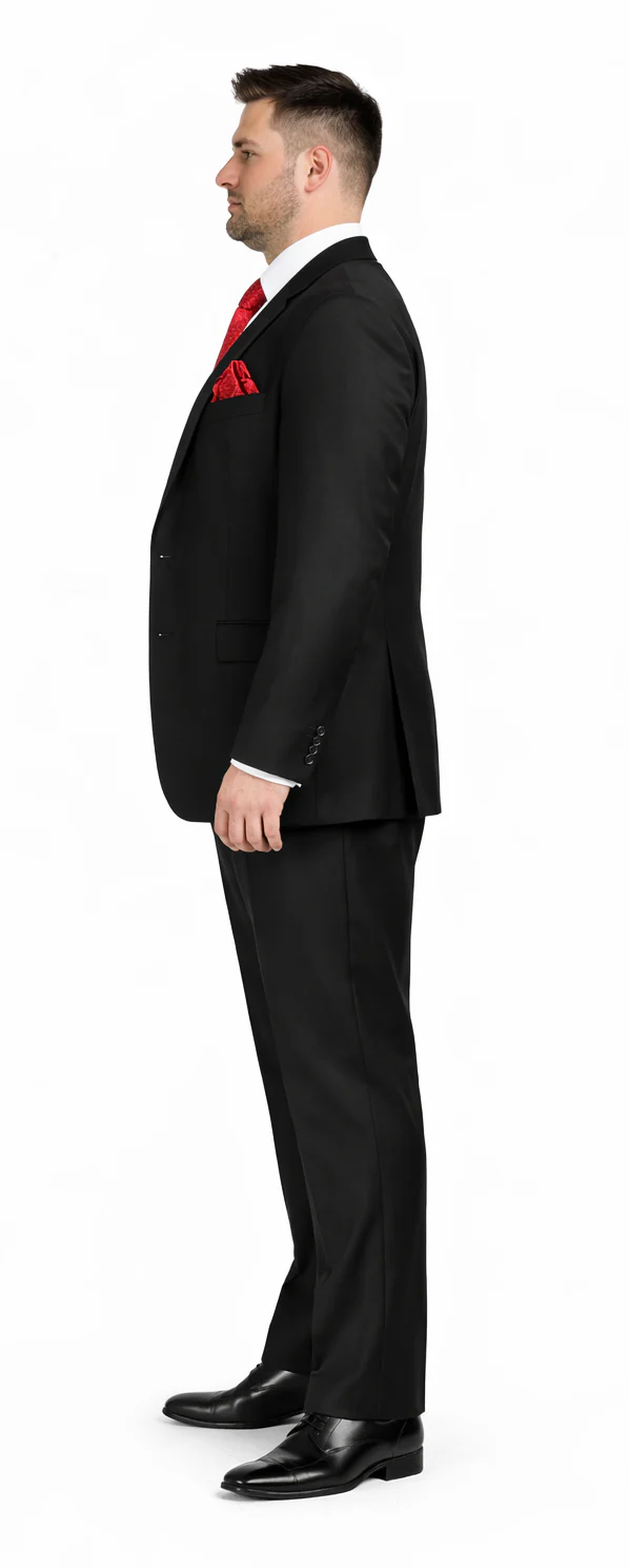 Rossi Man Men's Slim Fit Black Suit – Double-Breasted Vest, Elegant Formalwear - Image 3