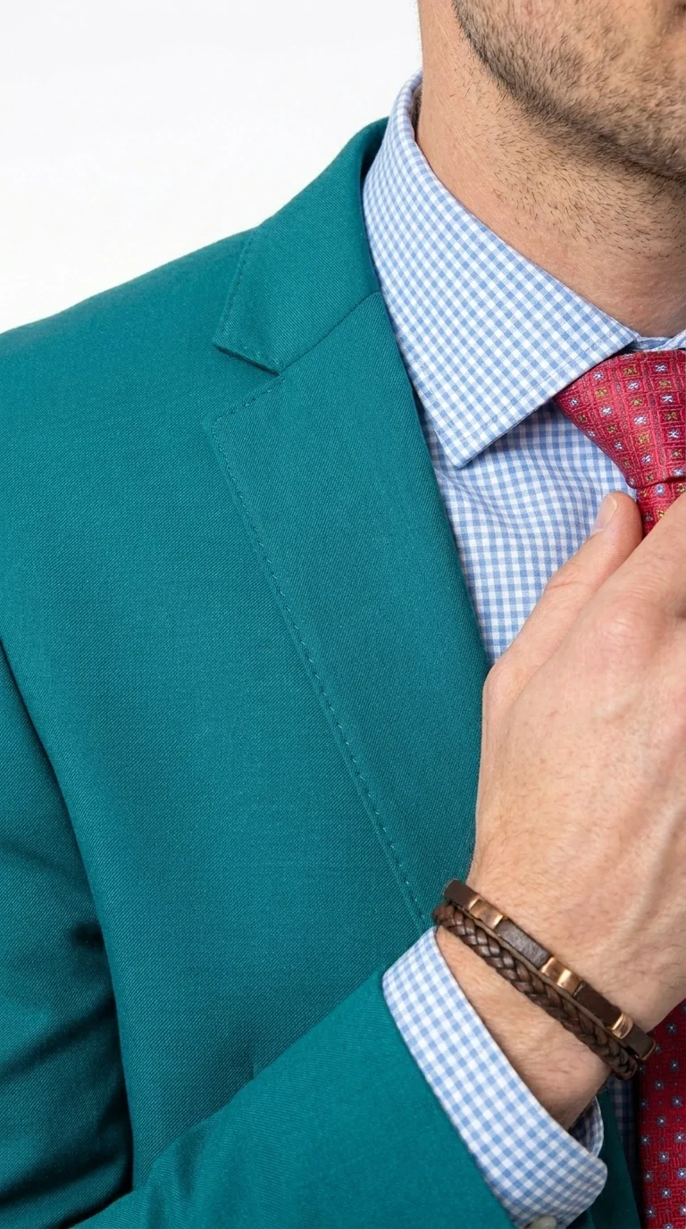 Men’s Teal Green Dark Turquoise Suit – Elegant Formal Suit for Business, Wedding, Party and Modern Style Wear - Image 3