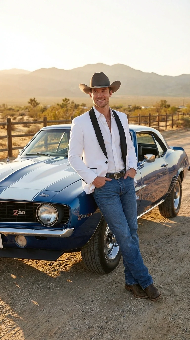 Men’s White Cowboy Blazer with Black Satin Lapel – Western Formal Tuxedo Style Jacket - Image 12