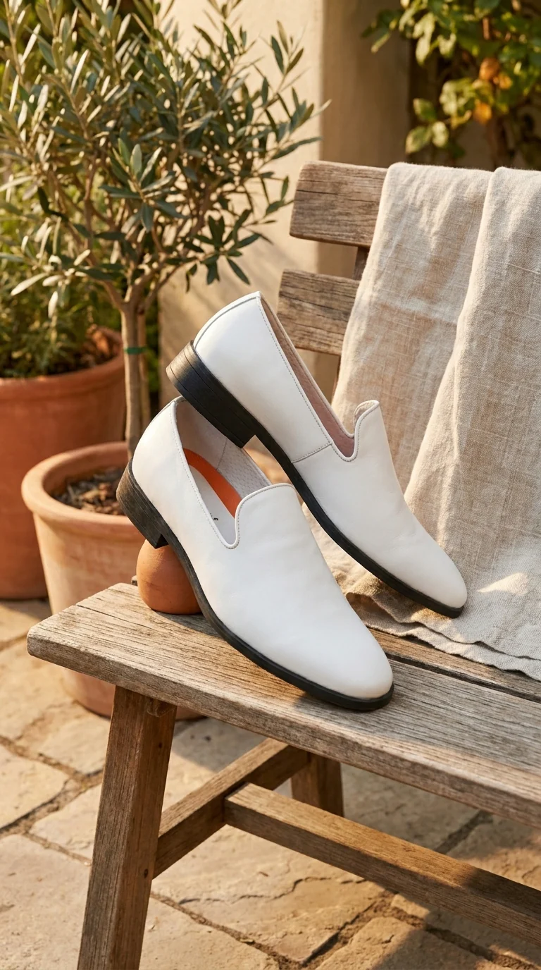 Men’s White Plain Toe Slip On Loafer Dress Shoes – Classic Formal Lightweight Shoes for Wedding, Party and Business Wear - Image 12