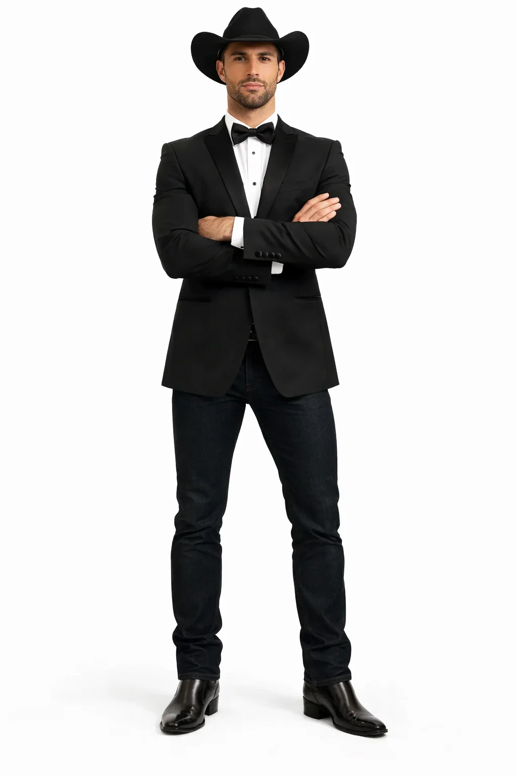 Men Two Toned Full Lapel Shawl Black Tuxedos wool Fabric Suits - Image 5