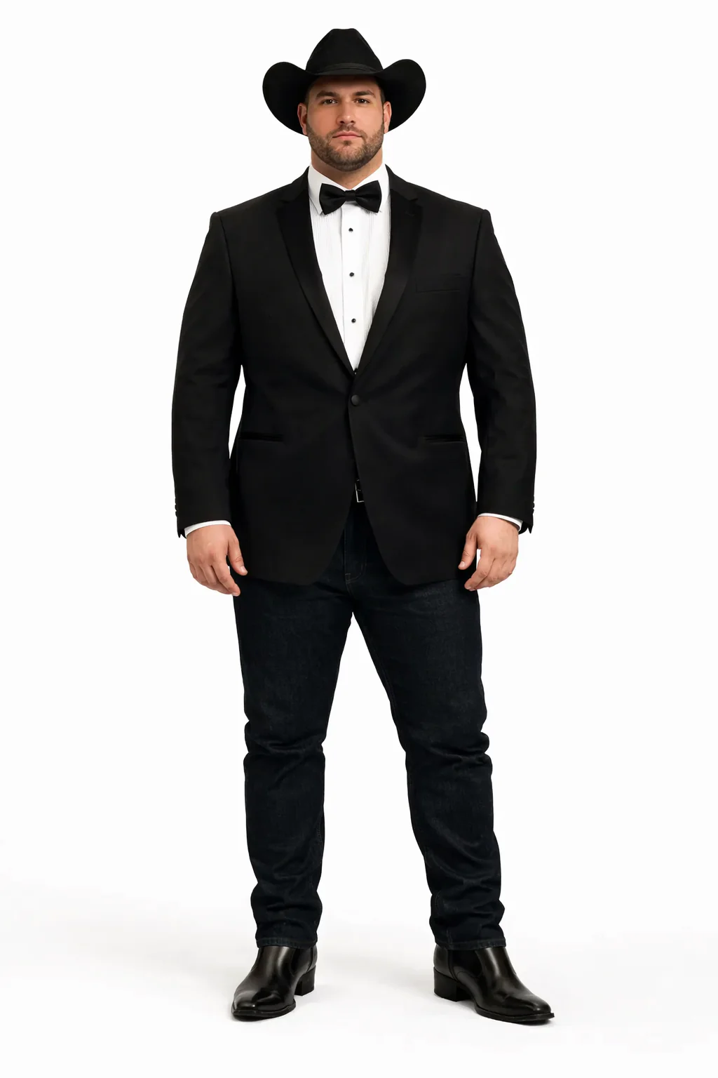 Men Two Toned Full Lapel Shawl Black Tuxedos wool Fabric Suits - Image 7