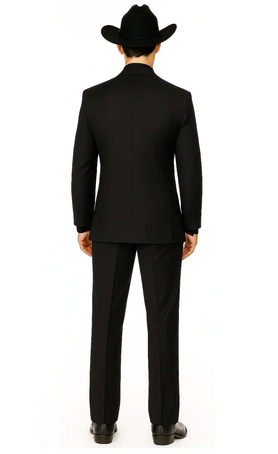 Mens 1 Button Peak Lapel in Grey Cowboy Suit - Country Wedding Suits - Image 2