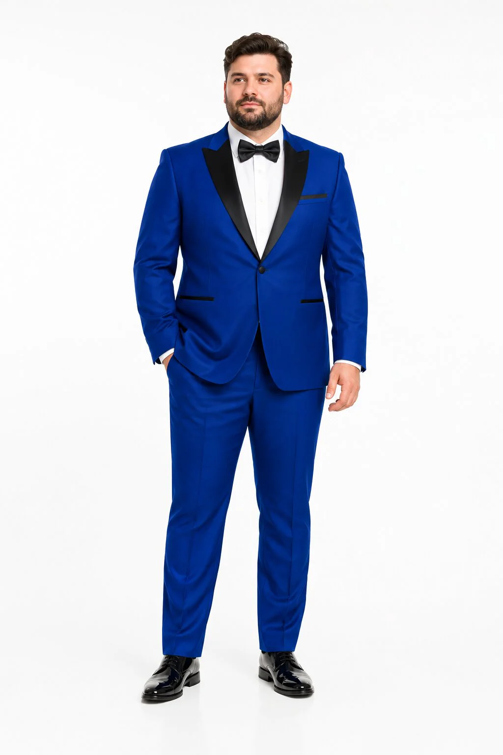 Men'S 1 Button Royal Blue Tuxedo Black Lapeled Dress Suits For Men Dinner Jacket - Image 8