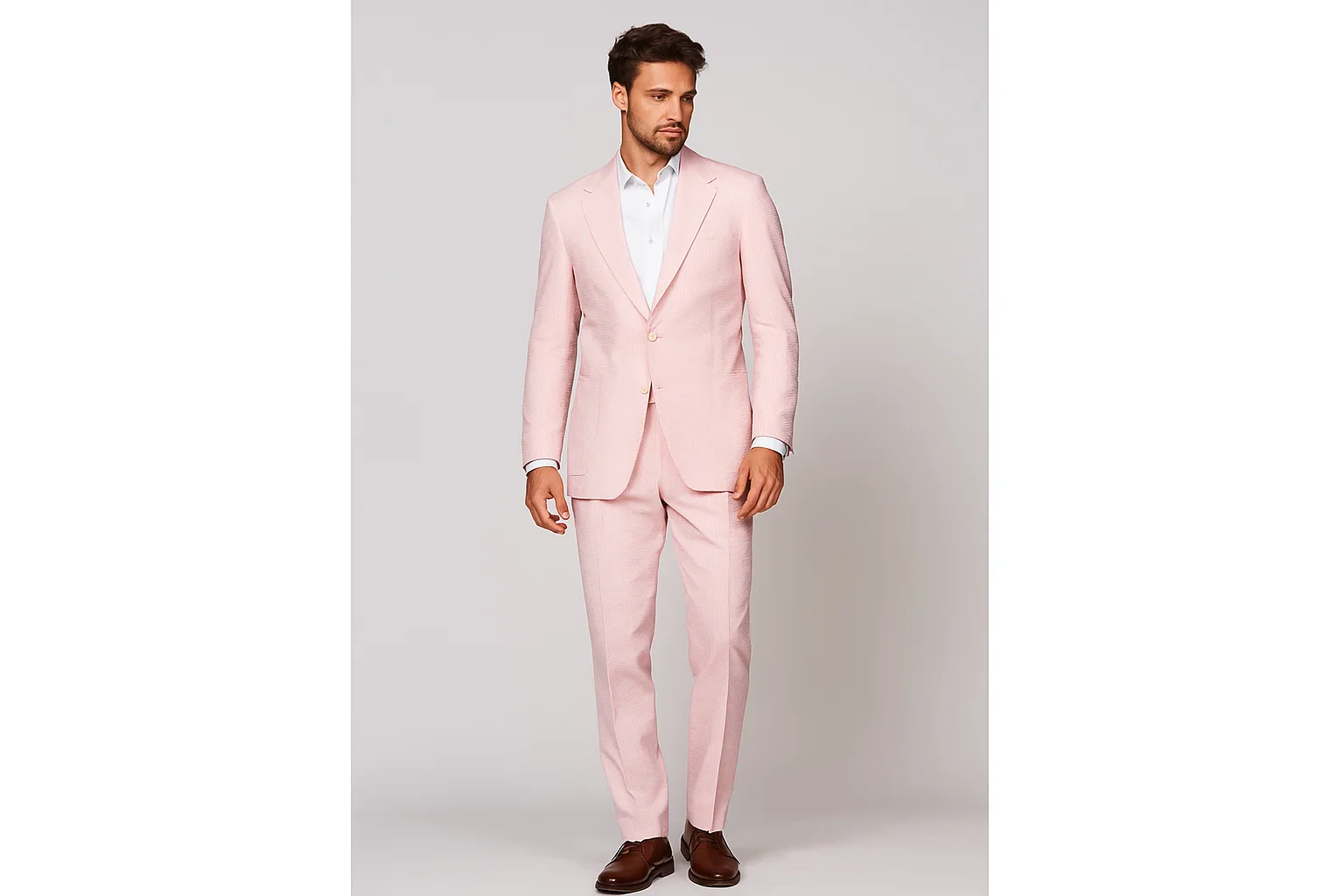 Men'S 2 Button Pinstripe Pink Cheap Priced Designer Fashion Dress Casual Blazer For Men On Sale Blazer - Image 2