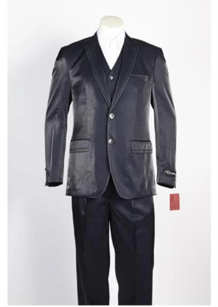 Men's 2 Button Dark Navy Suit
