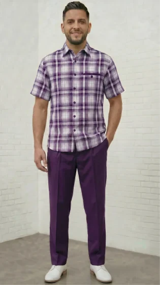 Mens 2 Piece Walking Suit - Classic Plaid - Image 3