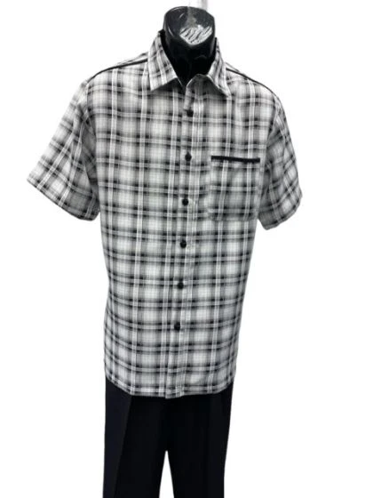 Mens 2 Piece Walking Suit - Textured Plaid