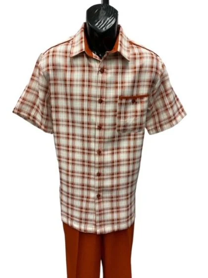 Mens 2 Piece Walking Suit - Textured Plaid - Image 5
