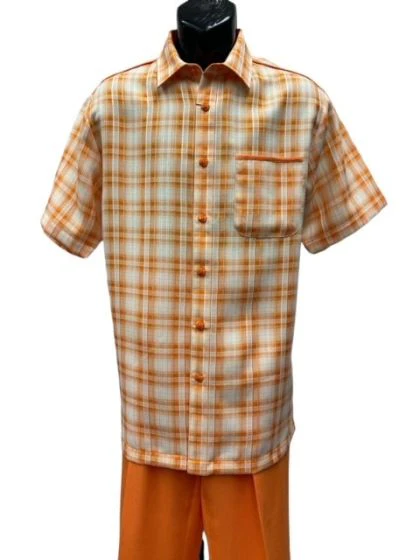 Mens 2 Piece Walking Suit - Textured Plaid - Image 6