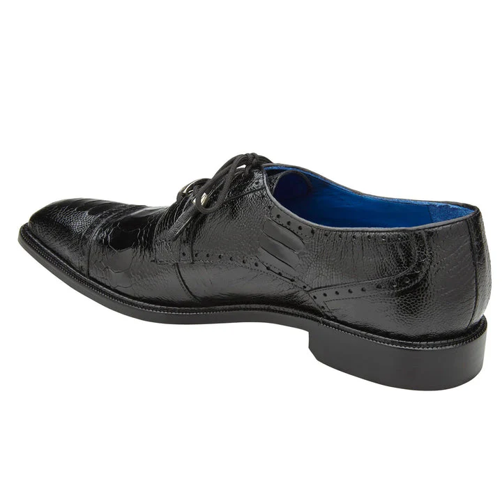 Belvedere Batta Black Ostrich Cap Toe Dress Shoe for Men - Image 4