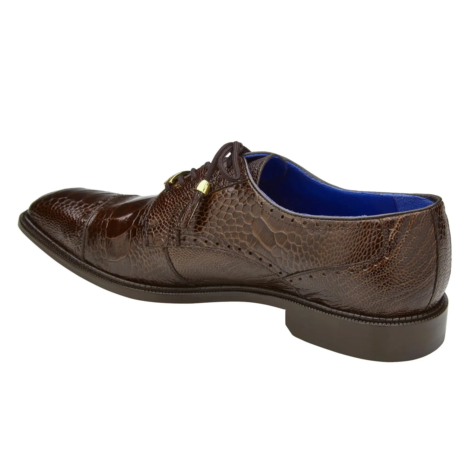 Belvedere Batta Cap Toe Ostrich Dress Shoe – Chocolate Brown - Image 4