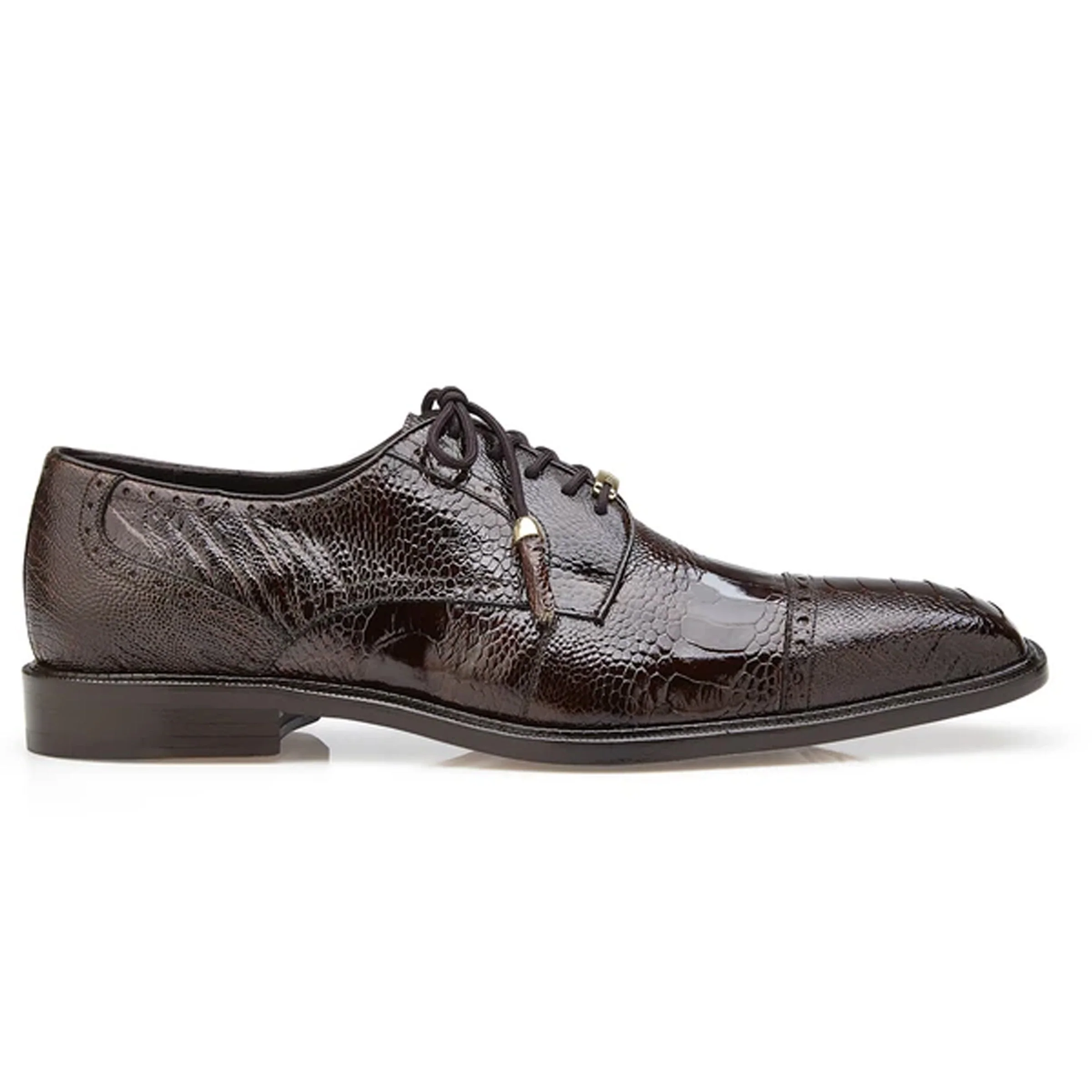 Belvedere Batta Ostrich Cap Toe Derby in Brown