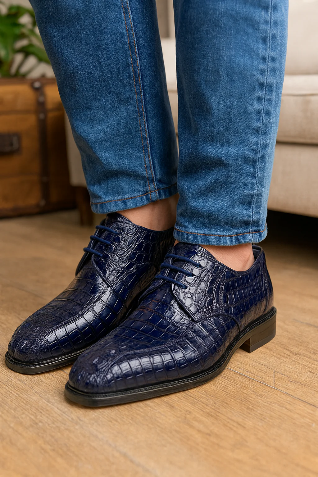Belvedere Chapo Caiman Hornback Dress Shoe – Brown - Image 6
