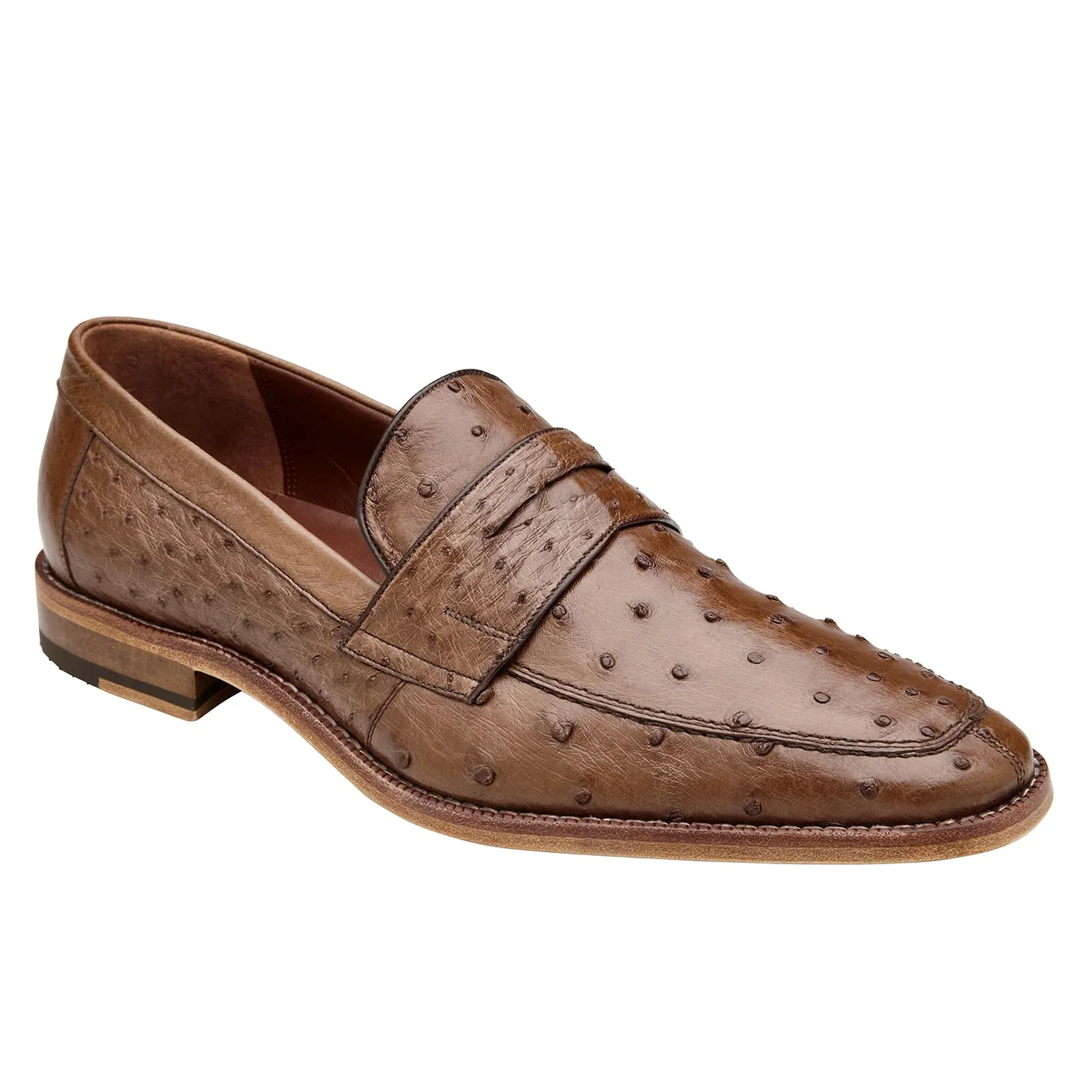 Belvedere Espada Ostrich Quill Penny Loafer in Tabac Brown - Image 4