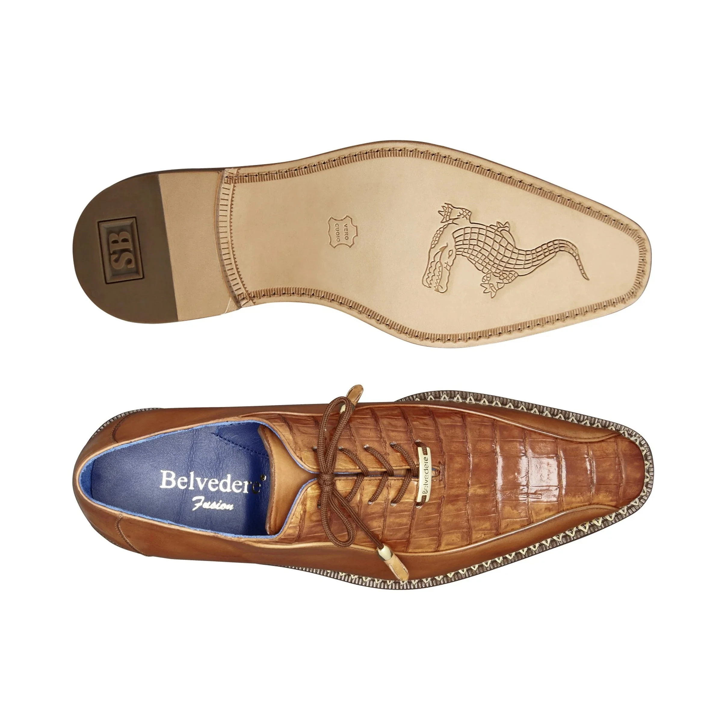 Belvedere Gabriele Black Caiman Crocodile Dress Shoe for Men - Image 4