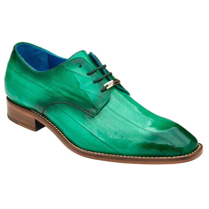 Men's Belvedere Hand Painted Eel Skin Dress Shoe – Antique Mint Green - Image 2