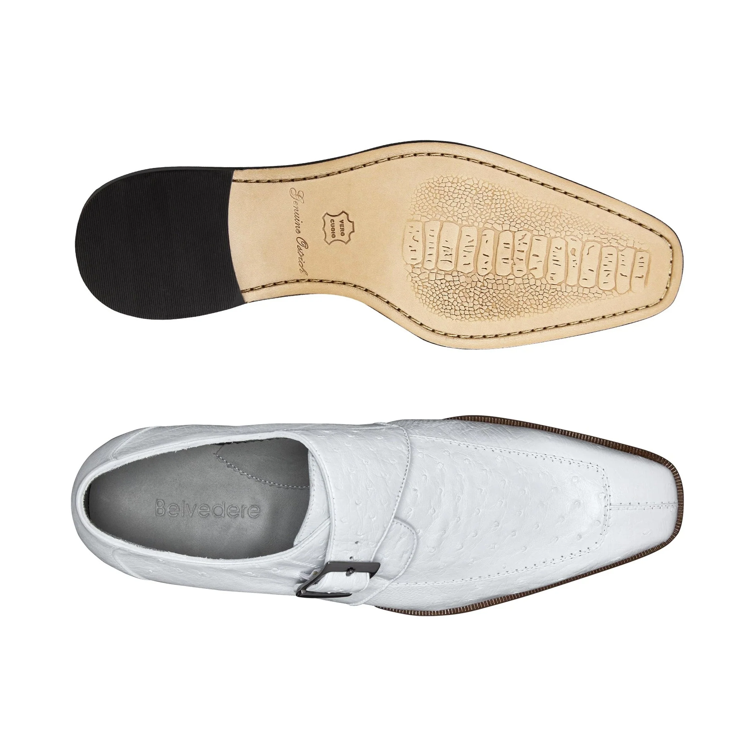 Belvedere Josh Ostrich Quill Monk Strap Shoe – Black - Image 8