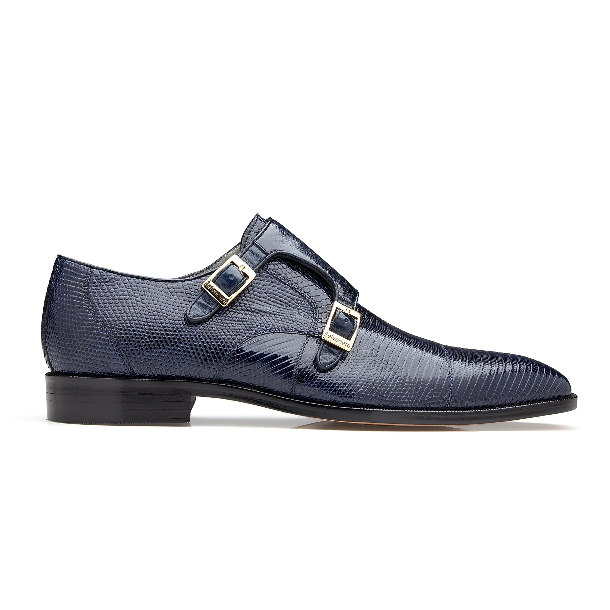 Belvedere Pablo Brown Lizard & Ostrich Double Monk Strap Shoe - Image 5