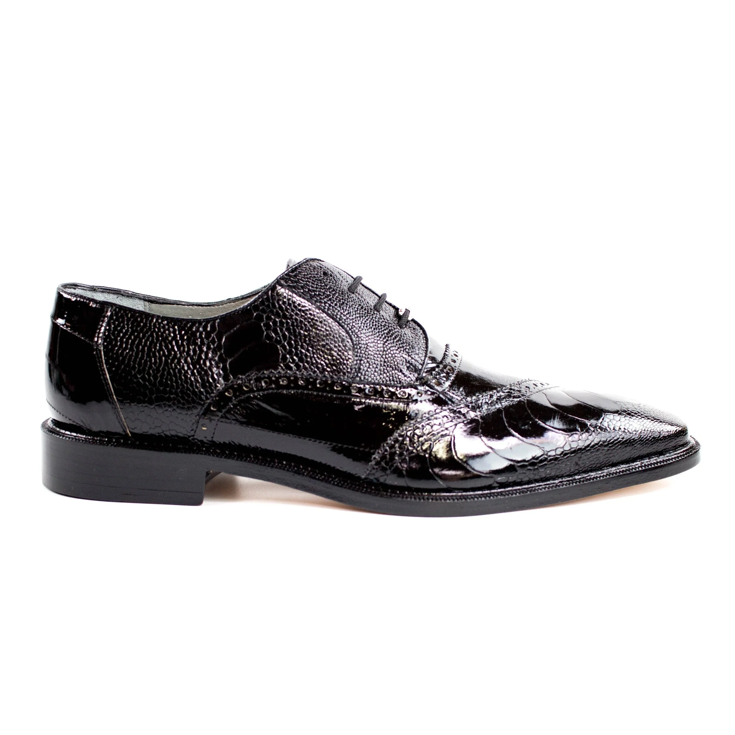 Belvedere Nino Ostrich & Eel Slant Cap Toe Dress Shoe - Tan - Image 3
