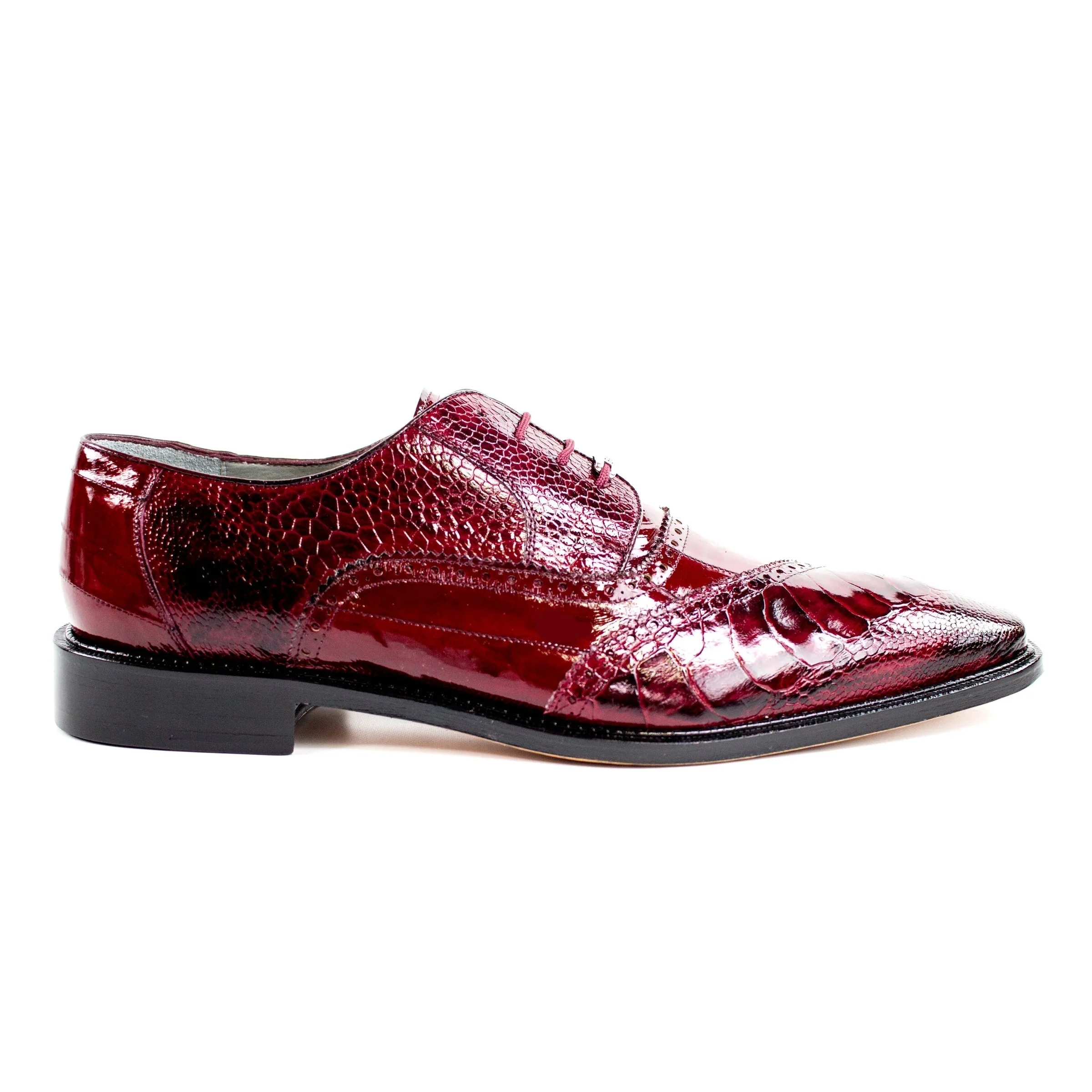 Belvedere Nino Ostrich & Eel Slant Cap Toe Dress Shoe - Tan - Image 4