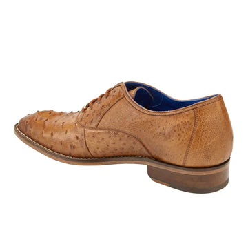 Belvedere Orlando Ostrich Quill Plain Toe Dress Shoe in Antique Peanut - Image 4