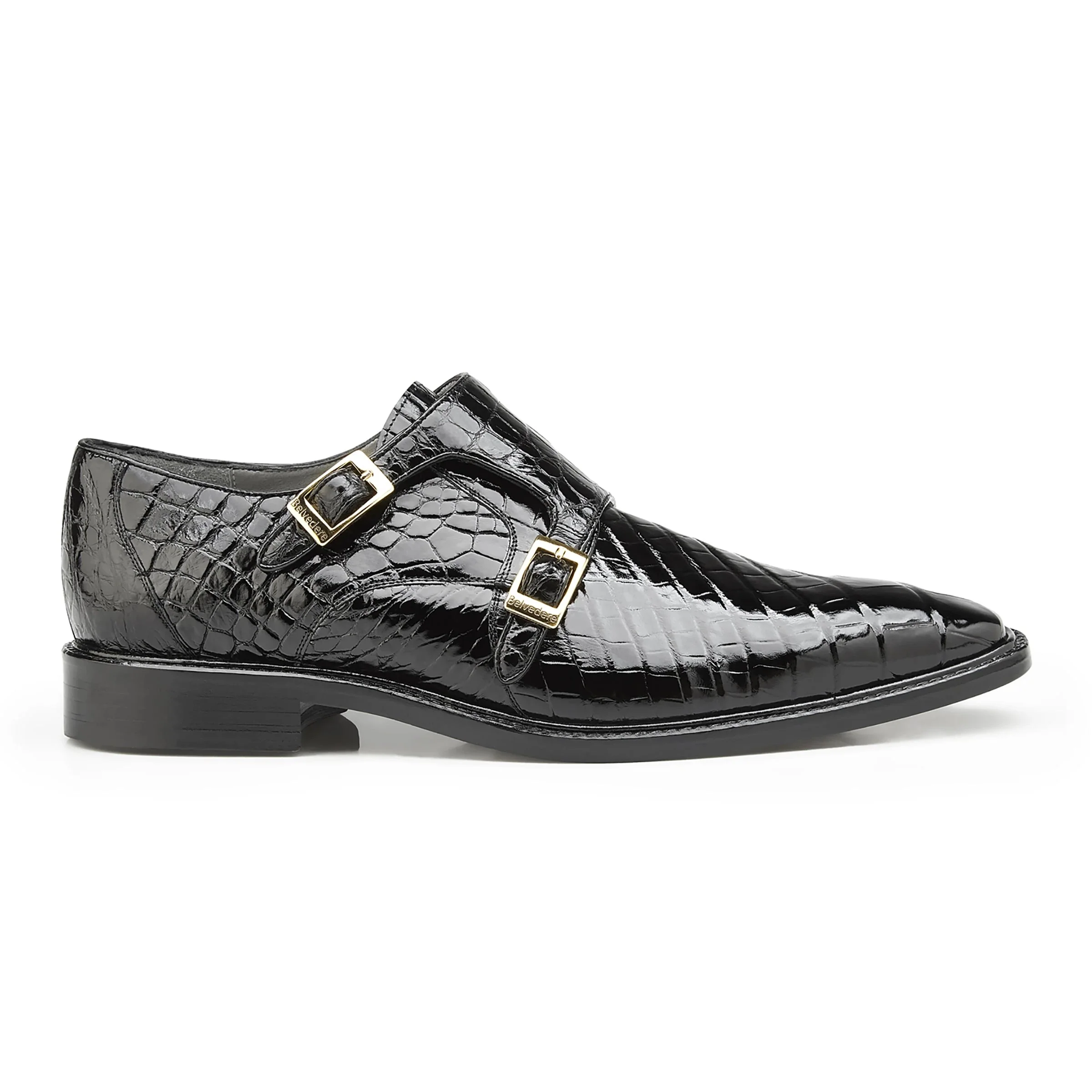 Belvedere Oscar Alligator Double Monk Strap Dress Shoe – Purple - Image 4