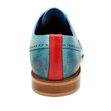 Belvedere Roberto Calf & Alligator Wingtip Dress Shoe – Antique Aqua Blue - Image 5