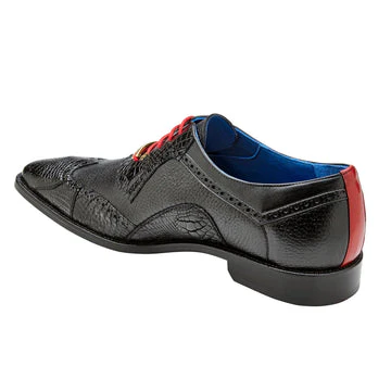 Belvedere Roberto Black Calf & Alligator Wingtip Dress Shoe for Men - Image 4