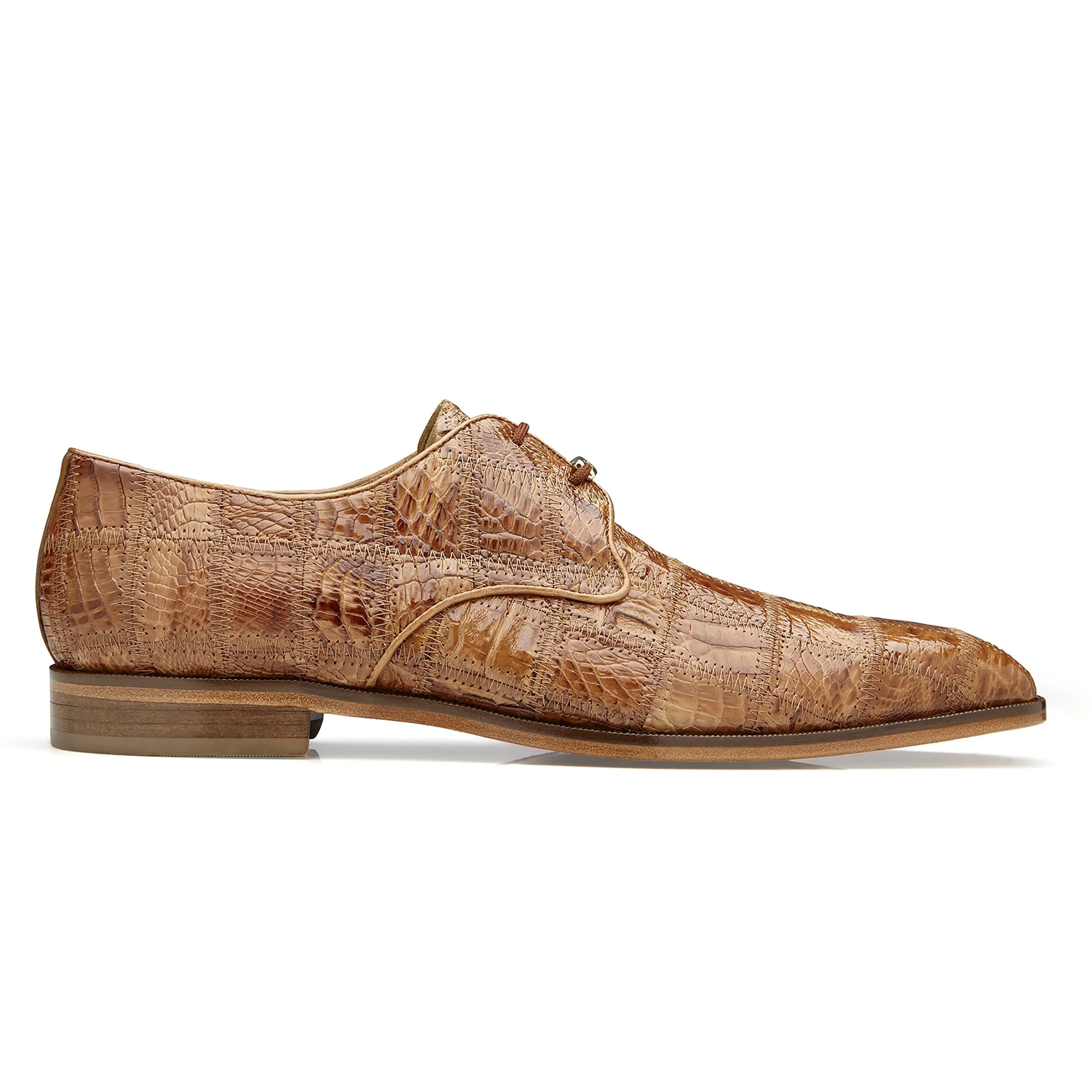 Belvedere Sabato Crocodile Patchwork Oxford in Black Cherry - Image 4