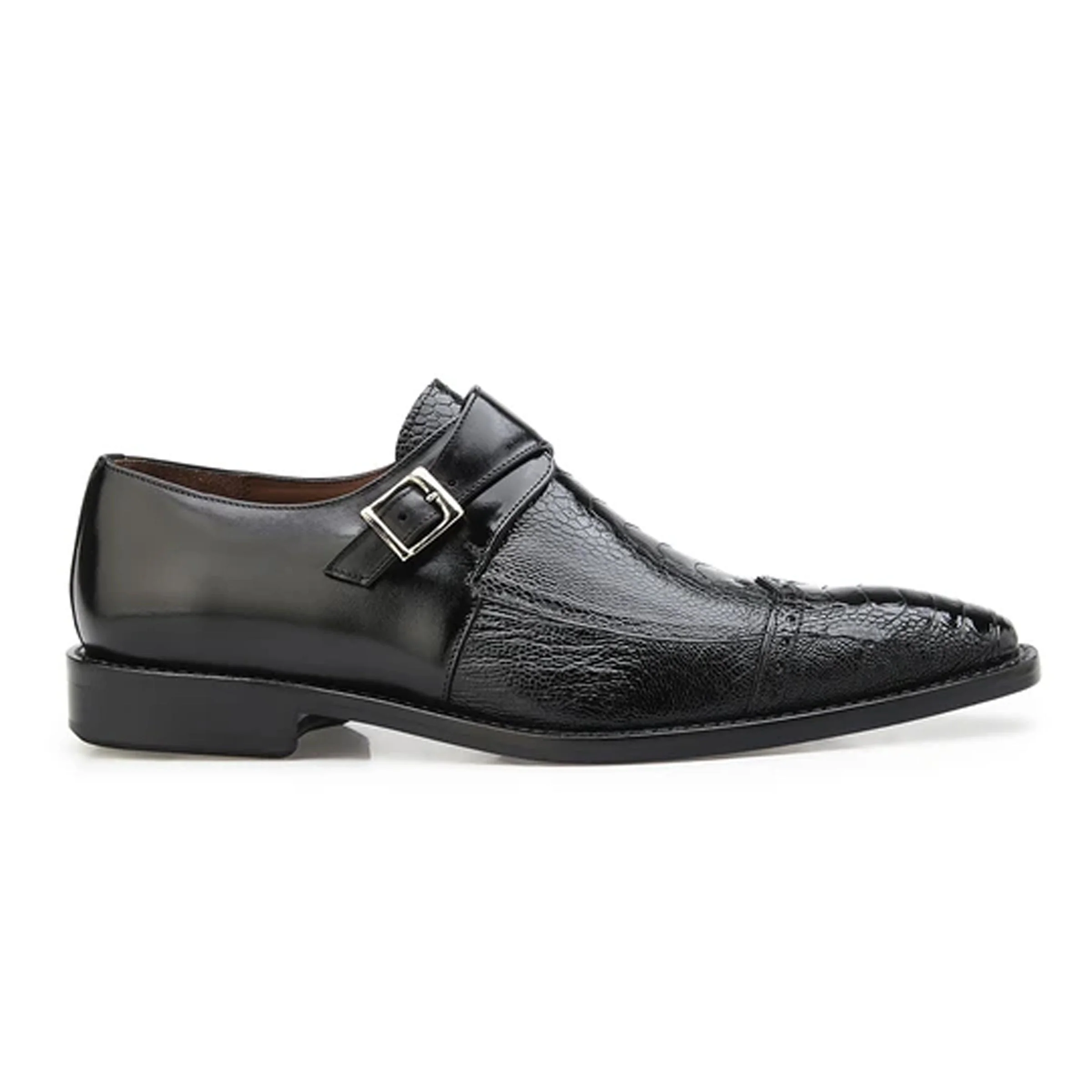 Belvedere Salinas Ostrich Monk Strap Shoe in Tan for Men - Image 4