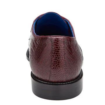 Belvedere Siena Ostrich Leg Moc Toe Dress Shoe – Burgundy - Image 5