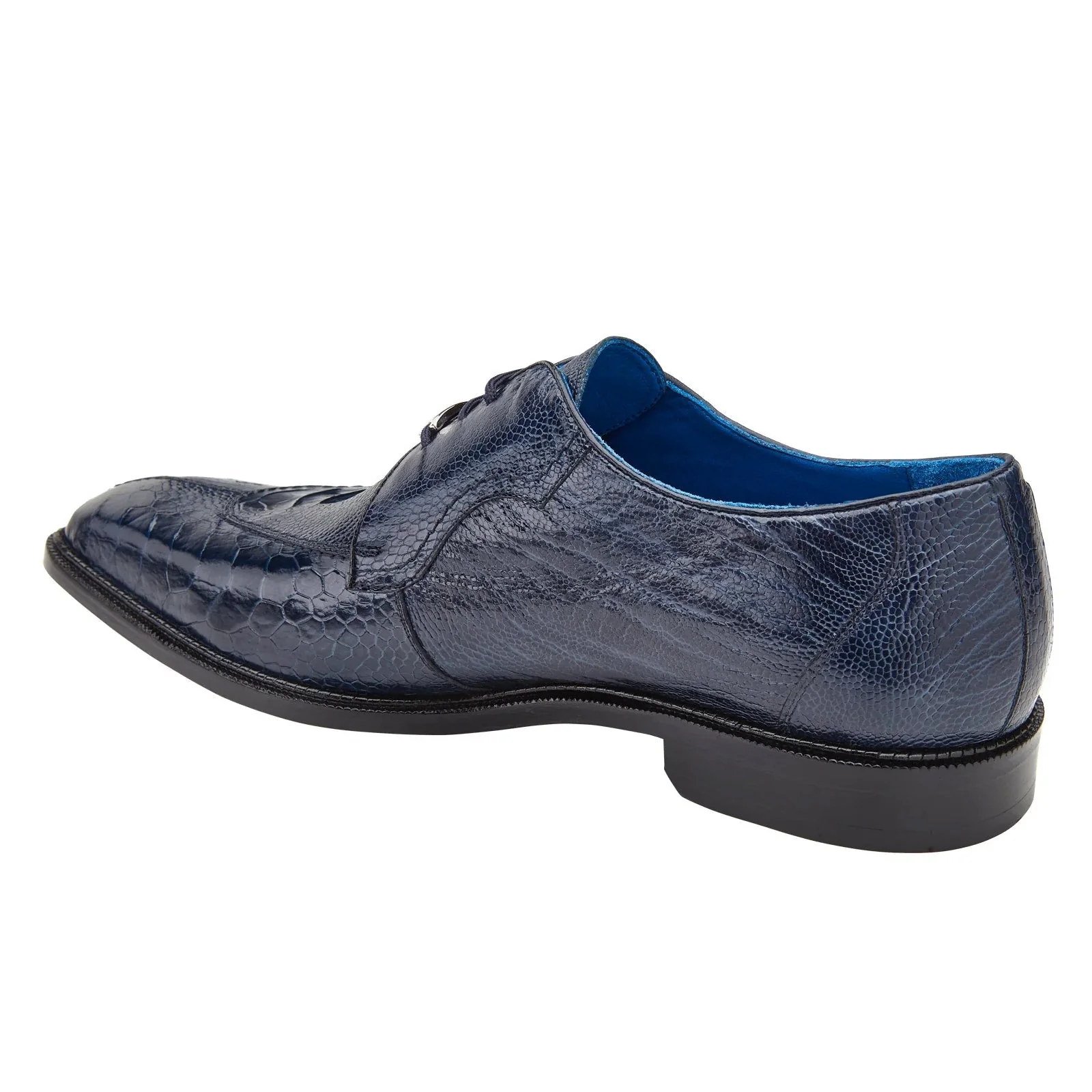 Belvedere Siena Ostrich Leg Moc Toe Dress Shoe – Navy - Image 4