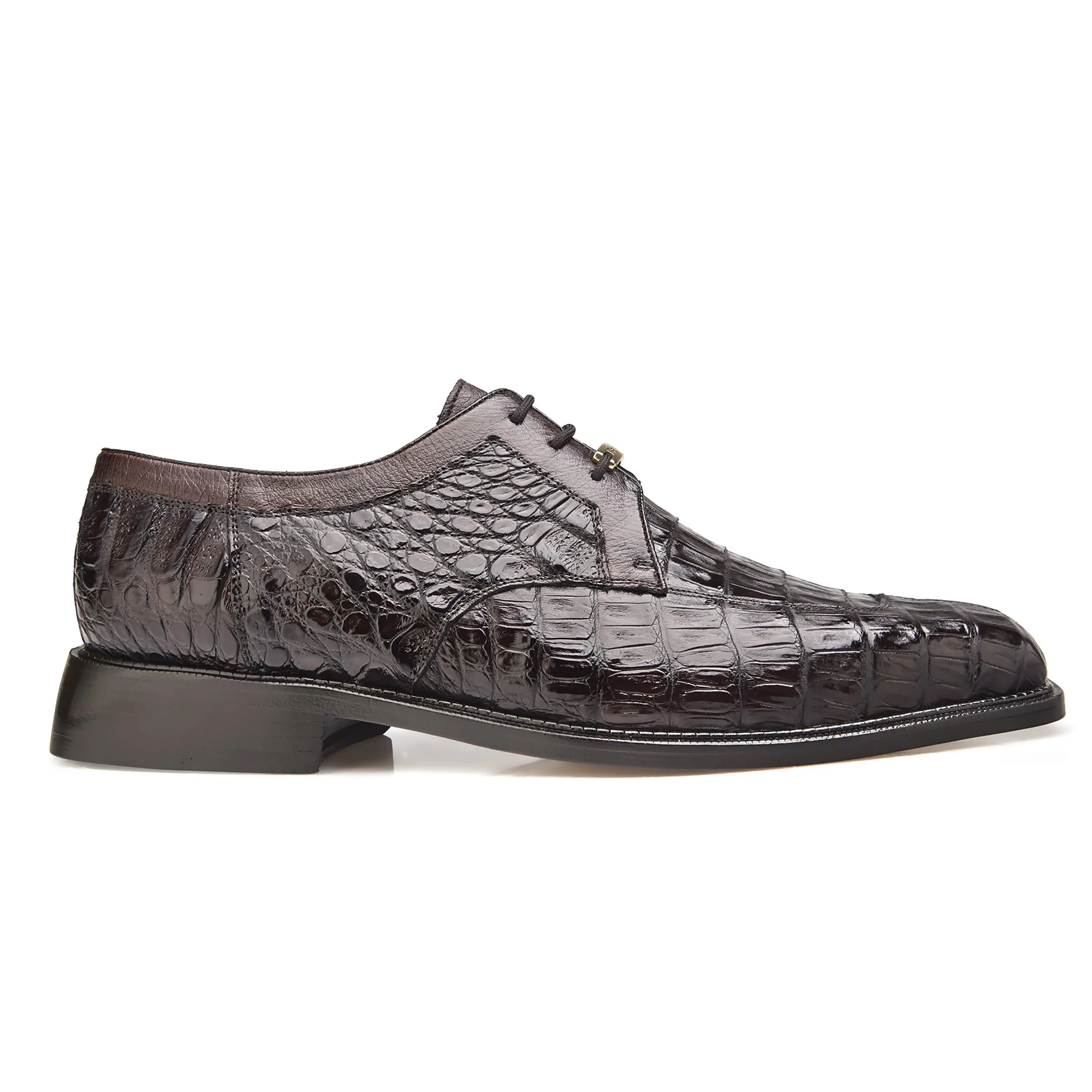 Mens Belvedere Susa Full Caiman Crocodile Dress Shoe in Navy - Image 3