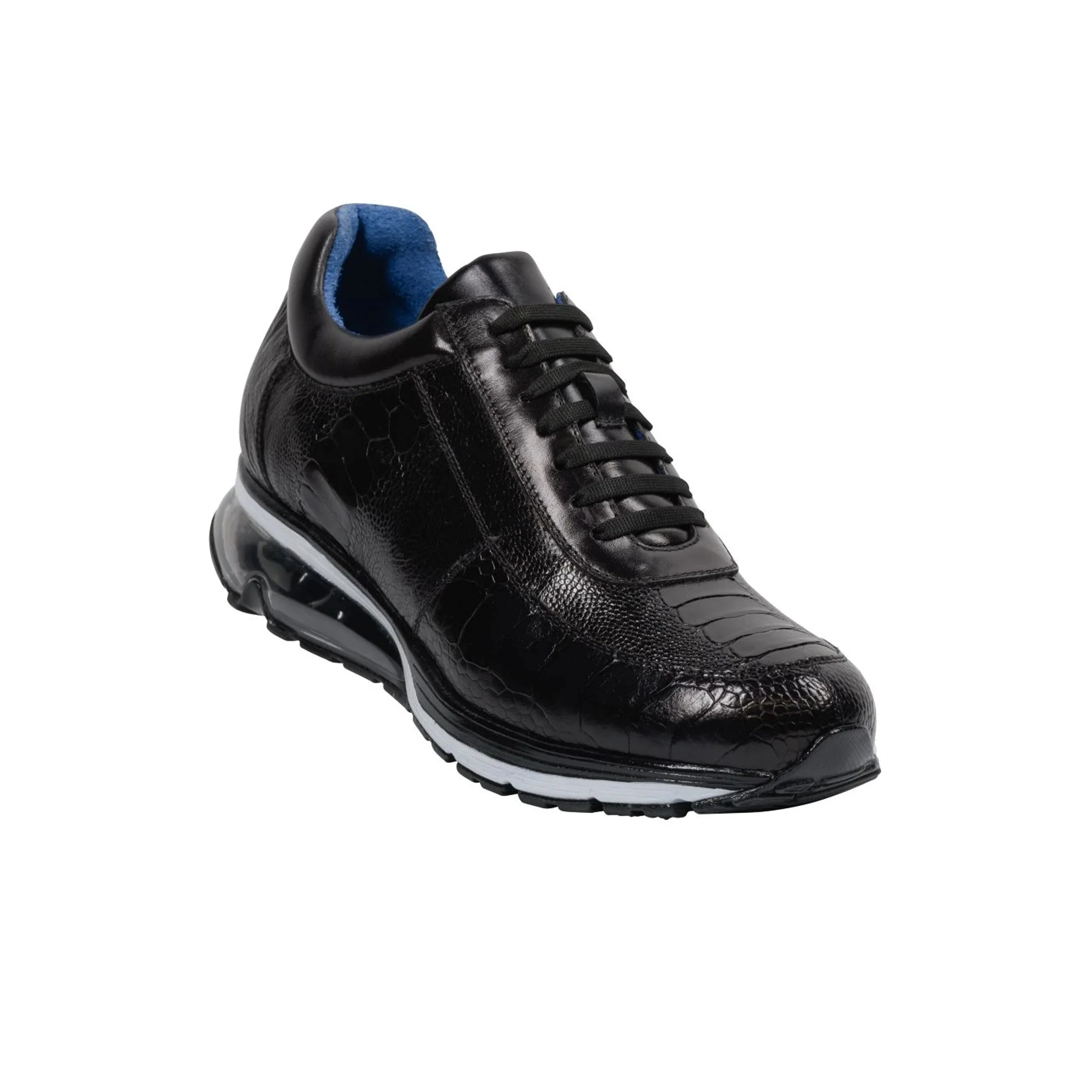 Belvedere Todd Black Ostrich Sneaker – Men’s Exotic Casual Footwear - Image 3