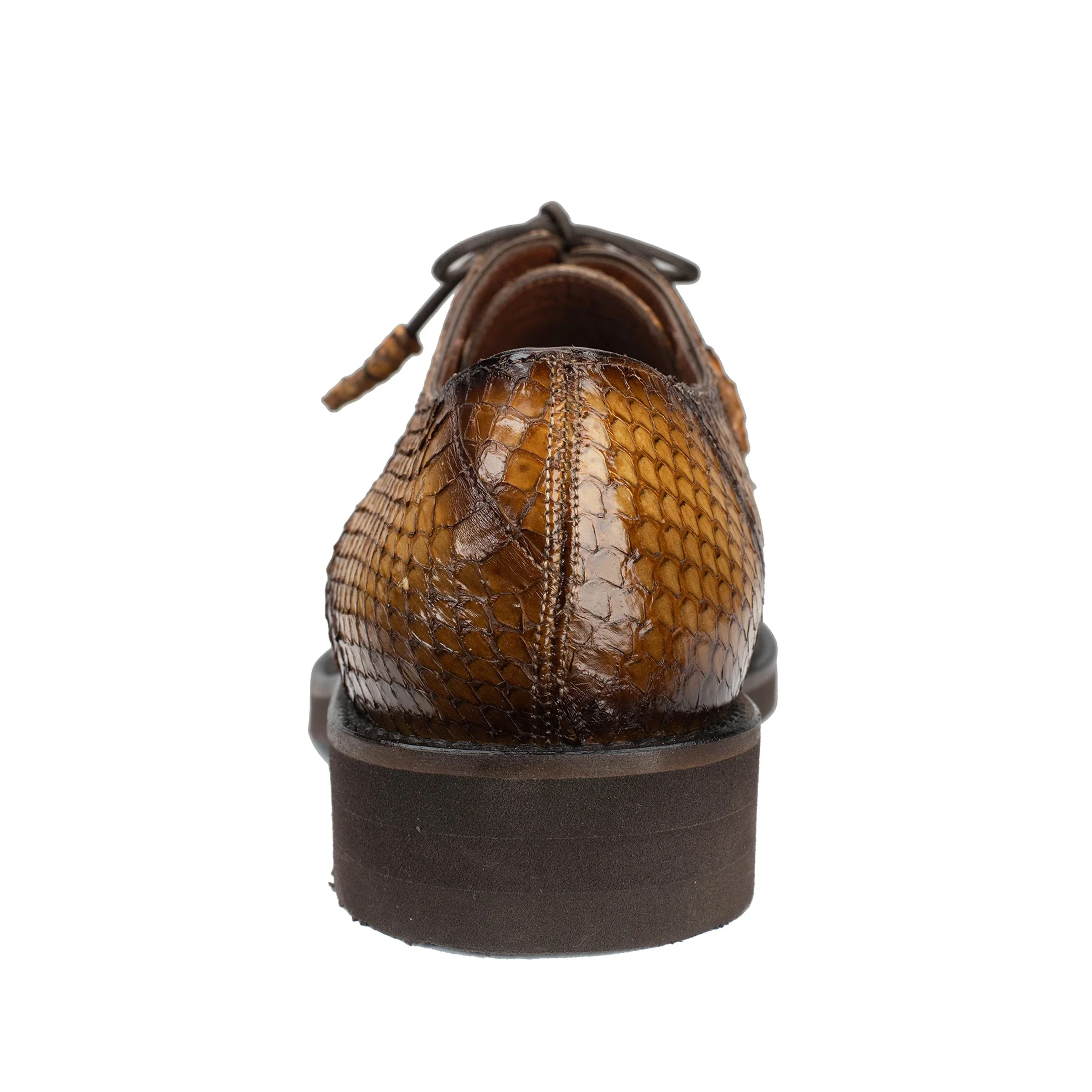 Belvedere Tony Snake Skin Lace-Up Dress Shoe in Antique Almond Tan - Image 4