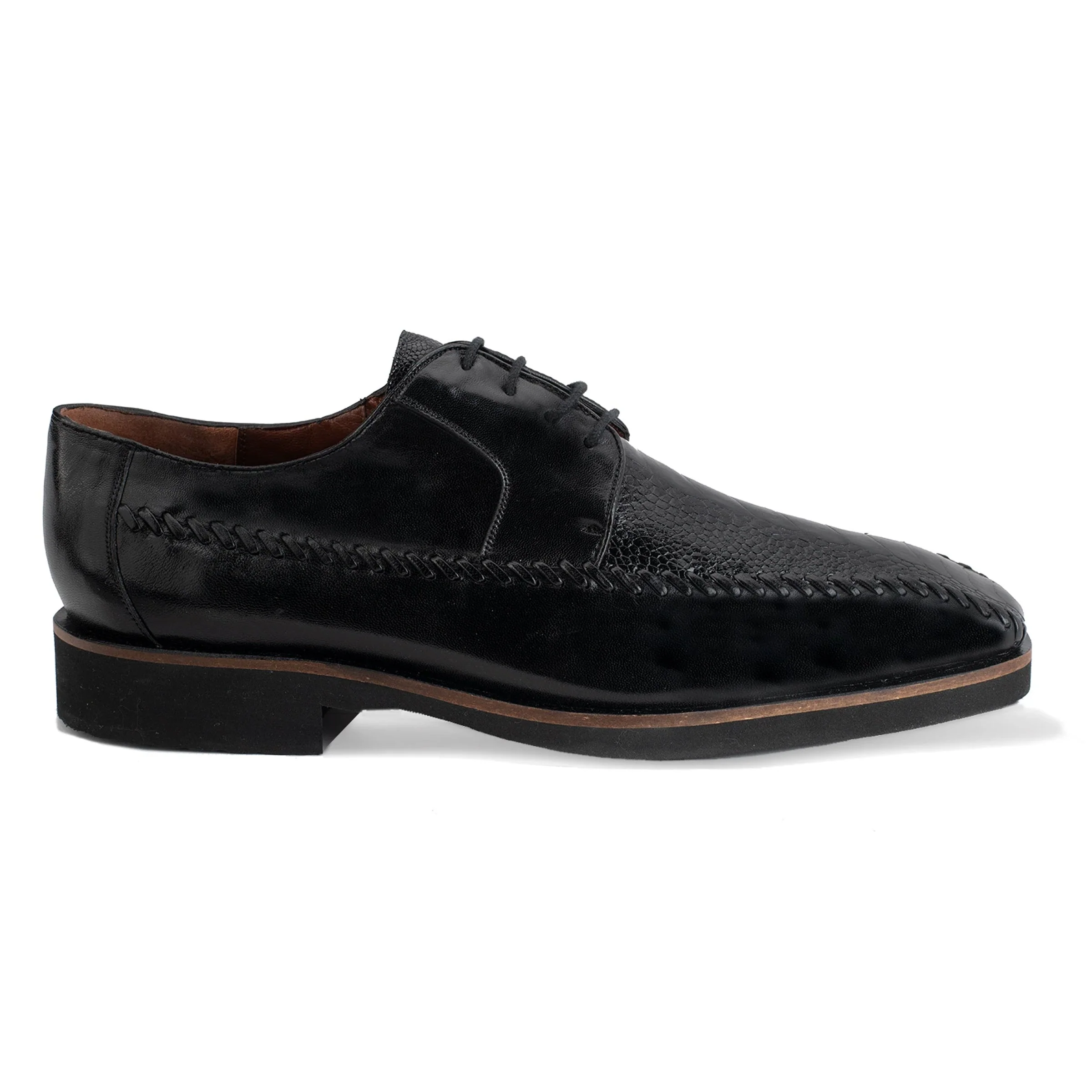 Belvedere Tyson Ostrich & Calf Dress Shoe - Burgundy - Image 5