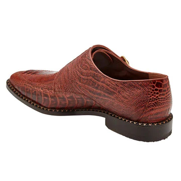 Belvedere Valiente Ostrich Leg Double Monkstrap Dress Shoe – Cognac Brown - Image 3