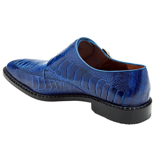Belvedere Valiente Ocean Blue Ostrich Leg Double Monkstrap - Image 3