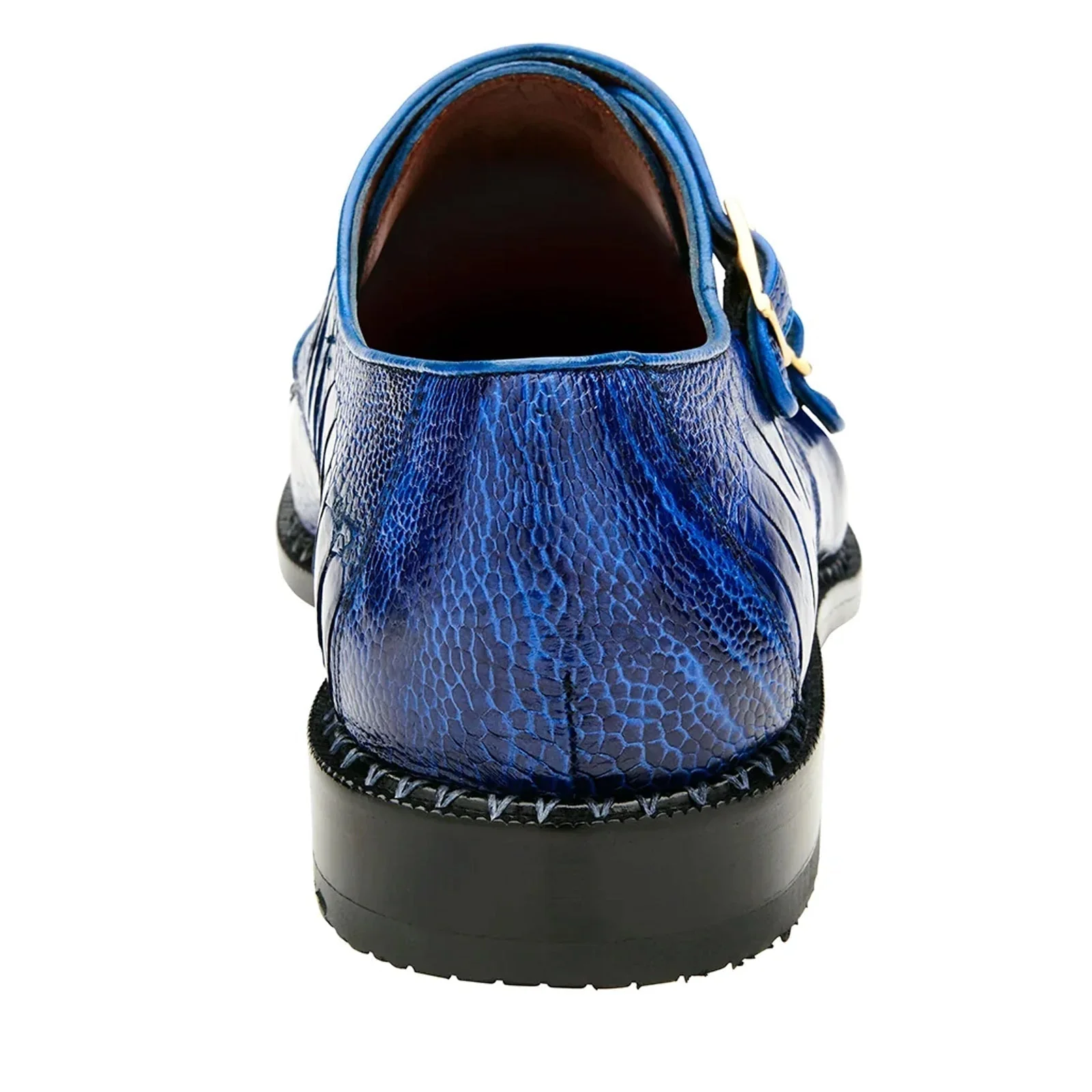 Belvedere Valiente Ocean Blue Ostrich Leg Double Monkstrap - Image 4