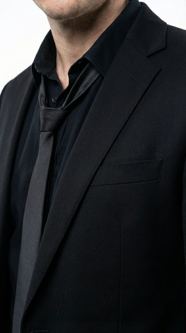 Mens Black Blazer – John Wick Inspired Classic Formal Blazer for Men Sleek Action Style Evening Jacket - Image 13