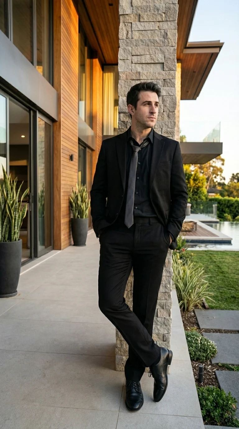 Mens Black Blazer – John Wick Inspired Classic Formal Blazer for Men Sleek Action Style Evening Jacket - Image 9