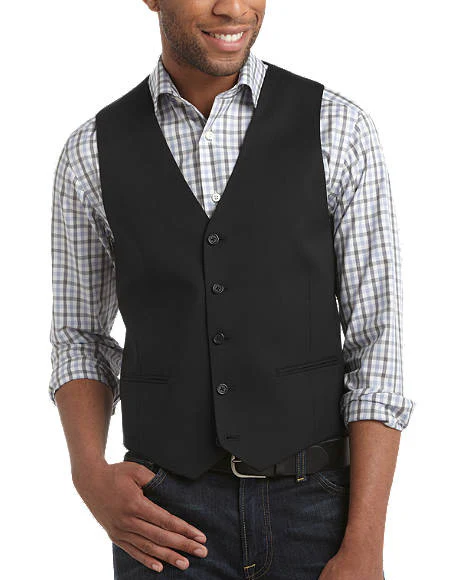 Men's Black Five Button Slim Fit Suit