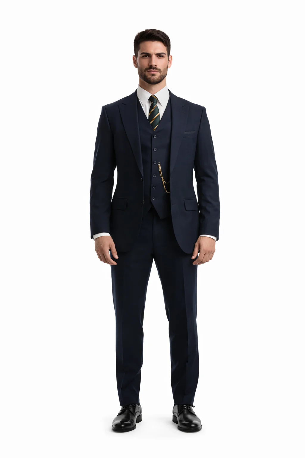 Men's Black Peak Lapel Peaky Blinders Suit - Peaky Blinder Outfits+ Overcoat + Hat (Peaky Blinder Custome) - Image 4