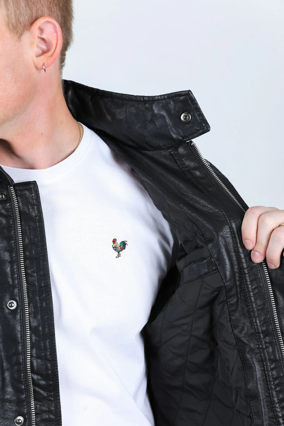 Mens Black Platini Western Leather Jacket - Vintage Cowboy Style - Image 9