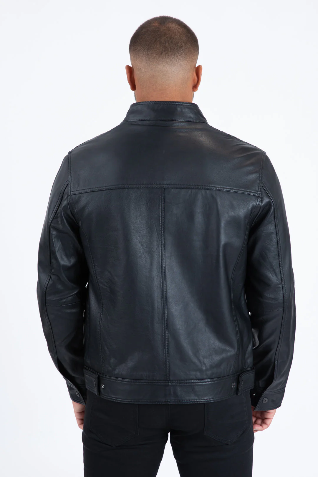 Mens Black Platini Western Leather Jackets - Vintage Cowboy Style - Image 4
