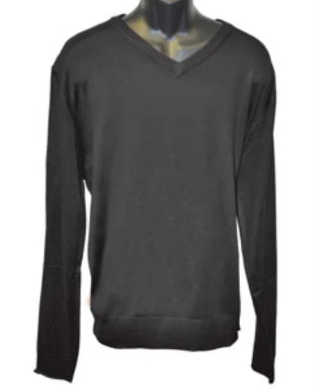 Men's Black V Neck Sweater set Available in Mens Big And Tall Sweaters Sizes